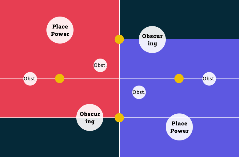 map showing a grid and where you and your opponent can deploy your armies