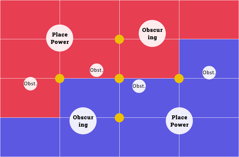 map showing a grid and where you and your opponent can deploy your armies