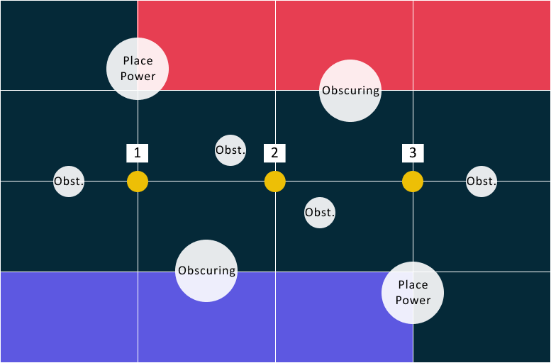 map showing a grid and where you and your opponent can deploy your armies