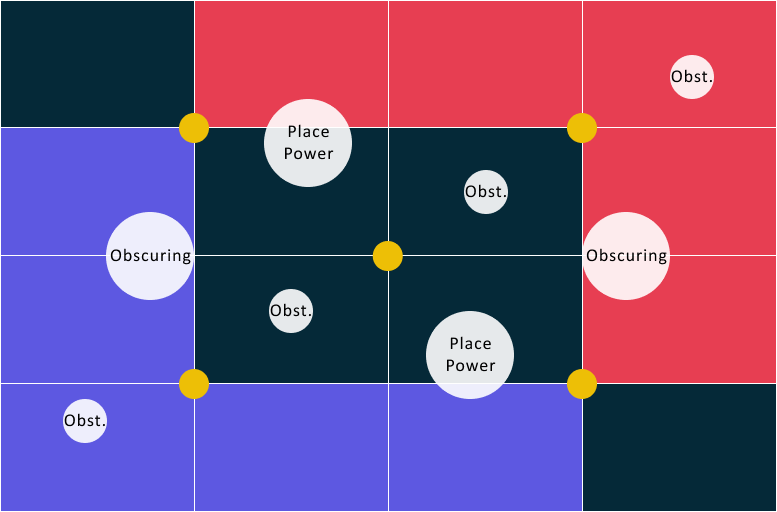 map showing a grid and where you and your opponent can deploy your armies